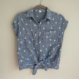 Old Navy Palm Tree Patterned Blouse